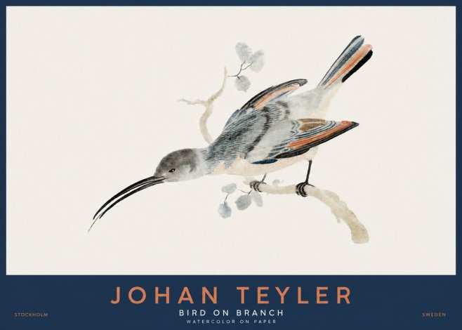 Johan Teyler Bird on Branch I No2 - Affiche
