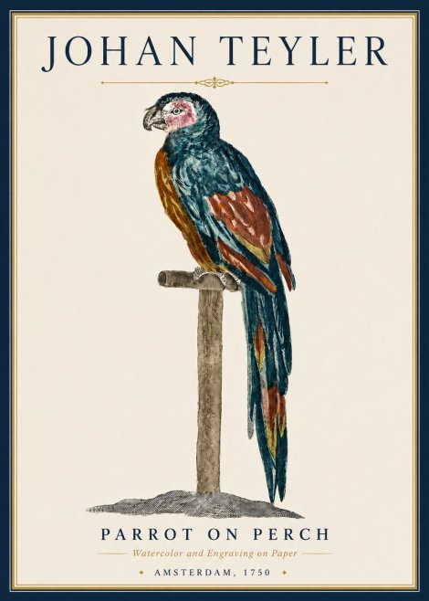 Johan Teyler Parrot on Perch No5 - Affiche