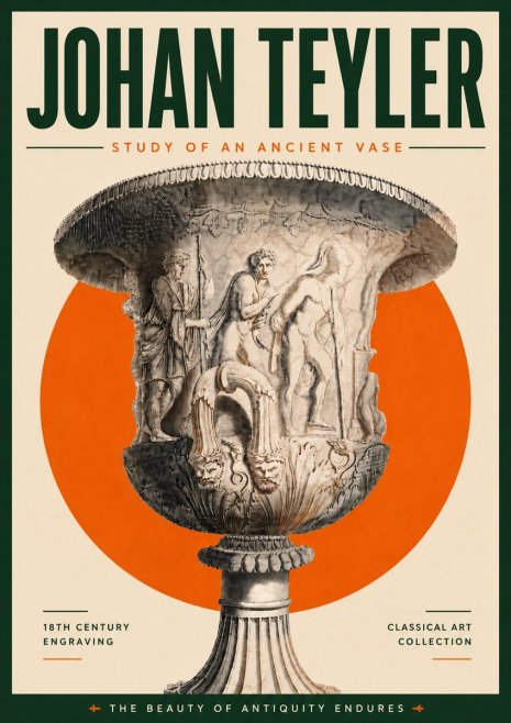 Johan Teyler Study of an Ancient Vase No5 - Affiche
