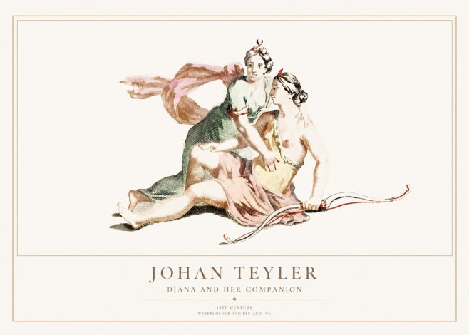 Johan Teyler Diana and Her Companion No1 - Affiche