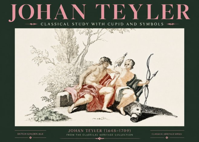 Johan Teyler Classical Study with Cupid and Symbols No4 - Affiche