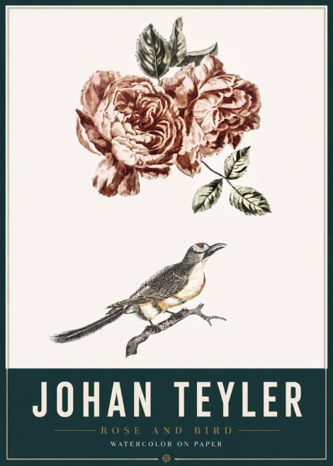 Johan Teyler Rose and Bird II No3 - Affiche