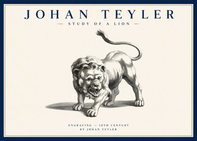 Johan Teyler Study of a Lion No1 - Affiche