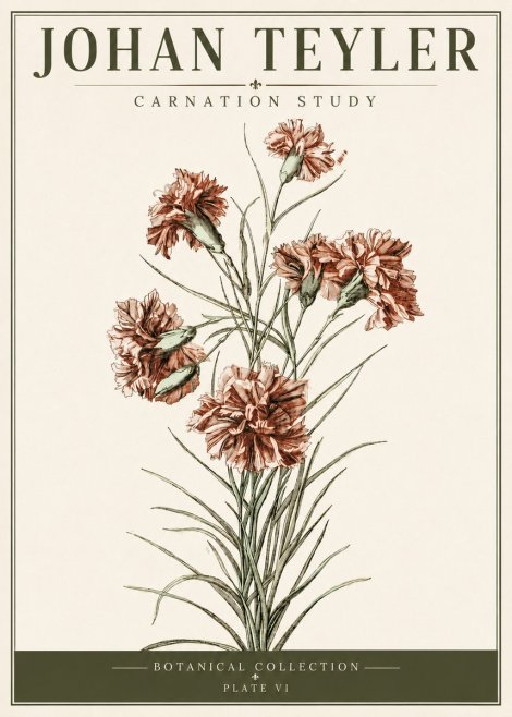 Johan Teyler Carnation Study No6 - Affiche