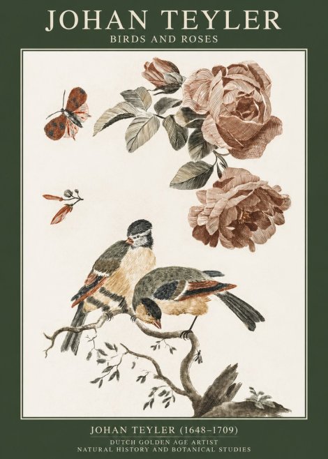 Johan Teyler Birds and Roses No1 - Affiche