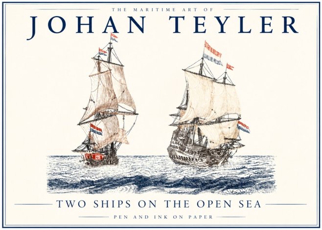 Johan Teyler Two Ships on the Open Sea No3 - Affiche