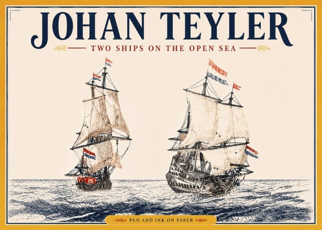 Johan Teyler Two Ships on the Open Sea No5 - Affiche