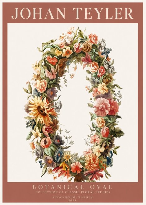 Johan Teyler Floral Oval No3 - Affiche