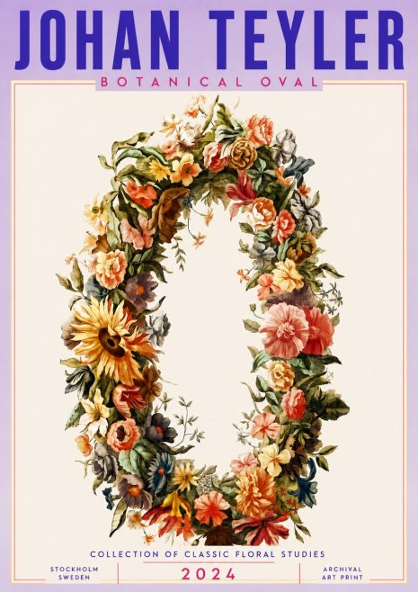 Johan Teyler Floral Oval No6 - Affiche