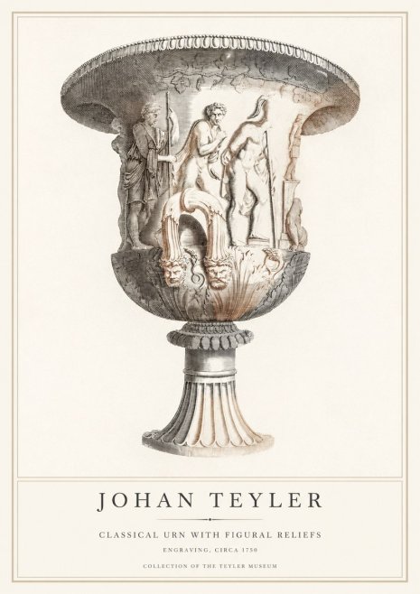 Johan Teyler Classical Urn with Figural Reliefs I No1 - Affiche