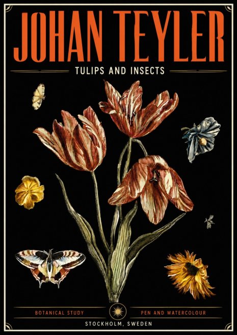 Johan Teyler Tulips and Insects No5 - Affiche