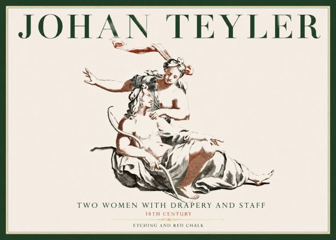 Johan Teyler Two Women with Drapery and Staff No4 - Affiche