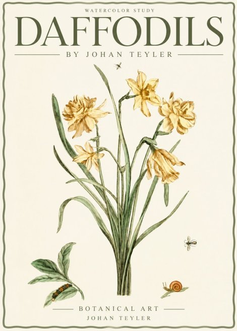 Johan Teyler Daffodils No5 - Affiche
