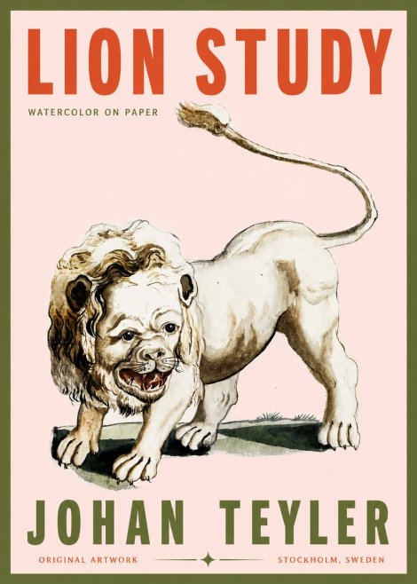 Johan Teyler Lion Study No3 - Affiche