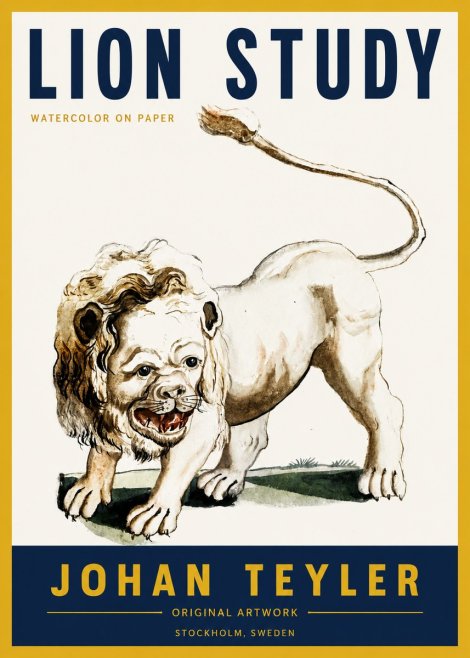 Johan Teyler Lion Study No4 - Affiche