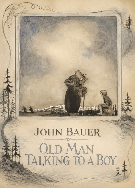 John Bauer Old Man Talking to a Boy No2 - Affiche