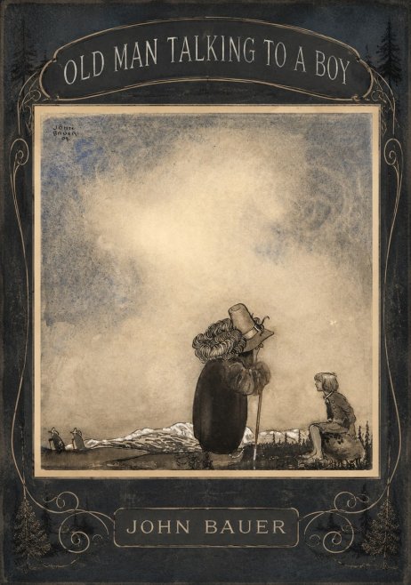 John Bauer Old Man Talking to a Boy No4 - Affiche