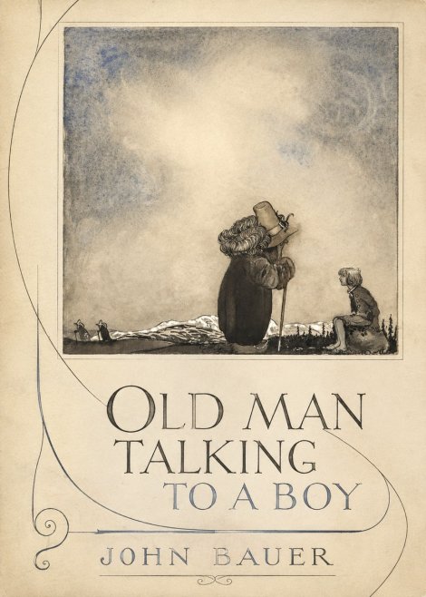 John Bauer Old Man Talking to a Boy No5 - Affiche