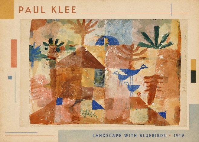 Paul Klee Landscape with Bluebirds No1 - Affiche