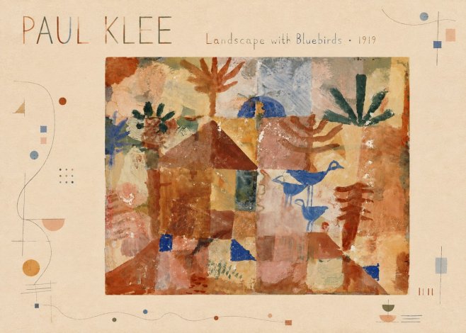 Paul Klee Landscape with Bluebirds No3 - Affiche