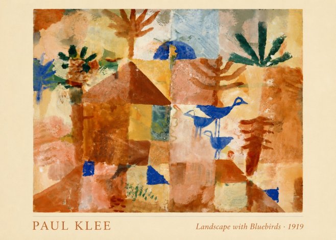 Paul Klee Landscape with Bluebirds No4 - Affiche