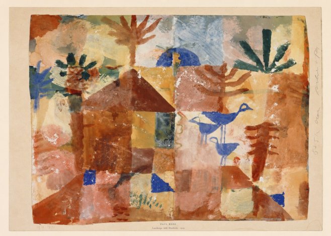 Paul Klee Landscape with Bluebirds No6 - Affiche