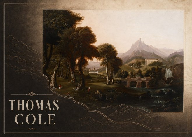 Thomas Cole The Old Mill, Sunset No4 - Affiche