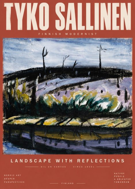 Tyko Sallinen Landscape with Reflections No5 - Affiche