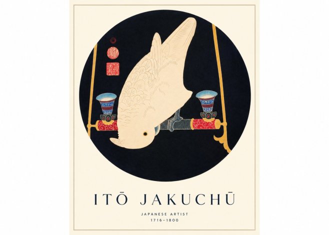 Itō Jakuchū White Cockatoo No1 - Affiche