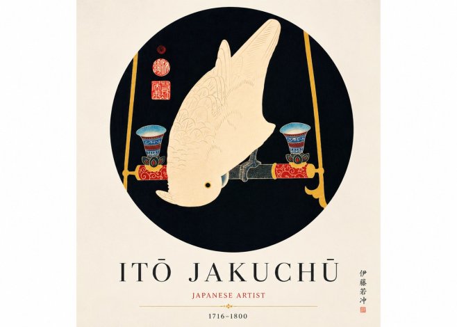 Itō Jakuchū White Cockatoo No6 - Affiche