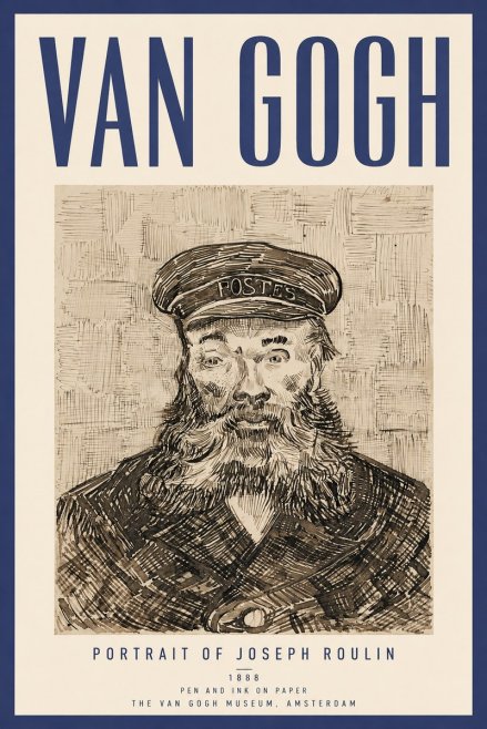 Van Gogh Portrait of Joseph Roulin I No4 - Affiche