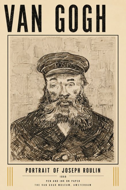 Van Gogh Portrait of Joseph Roulin I No5 - Affiche