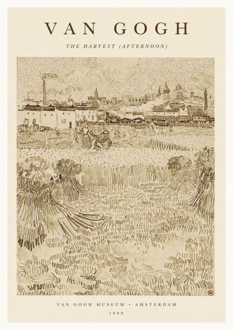 Van Gogh The Harvest (Afternoon) No1 - Affiche