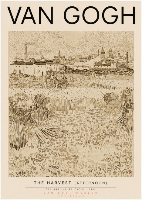 Van Gogh The Harvest (Afternoon) No3 - Affiche