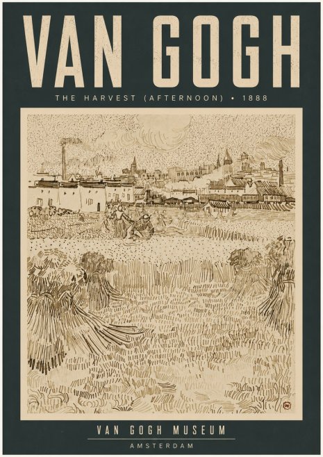 Van Gogh The Harvest (Afternoon) No4 - Affiche