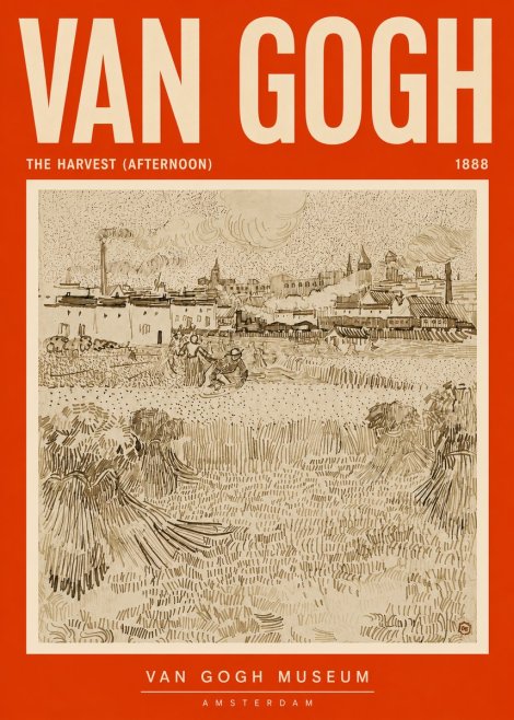 Van Gogh The Harvest (Afternoon) No5 - Affiche