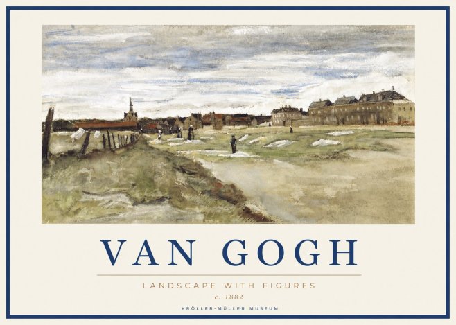 Van Gogh Landscape with Figures No2 - Affiche