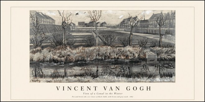 Van Gogh View of a Canal in the Winter No1 - Affiche