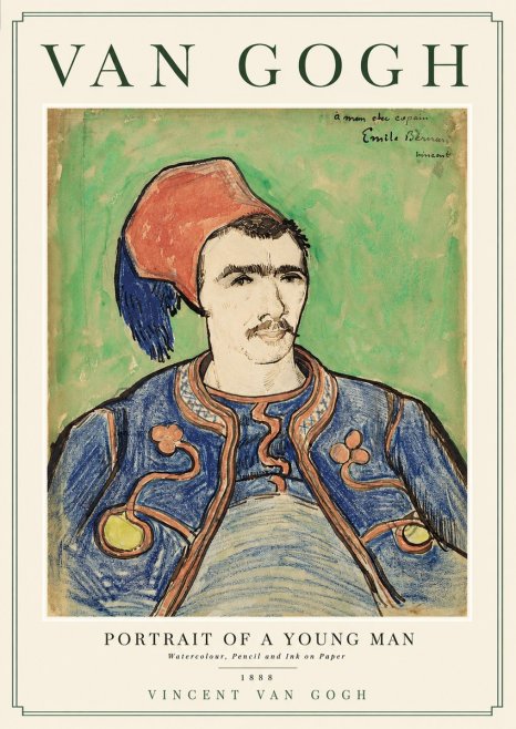 Van Gogh Portrait of a Young Man No2 - Affiche