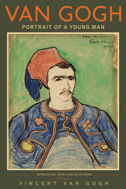 Van Gogh Portrait of a Young Man No3 - Affiche