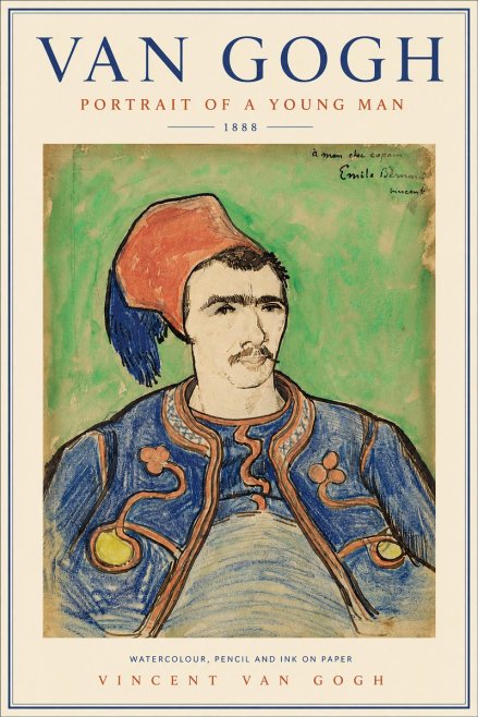 Van Gogh Portrait of a Young Man No5 - Affiche