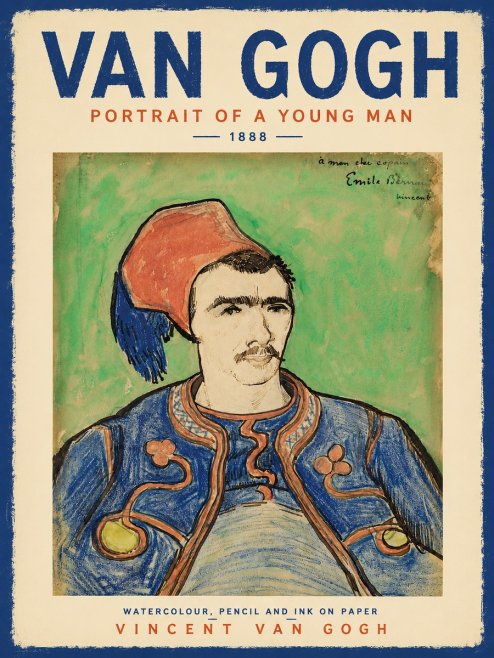 Van Gogh Portrait of a Young Man No6 - Affiche