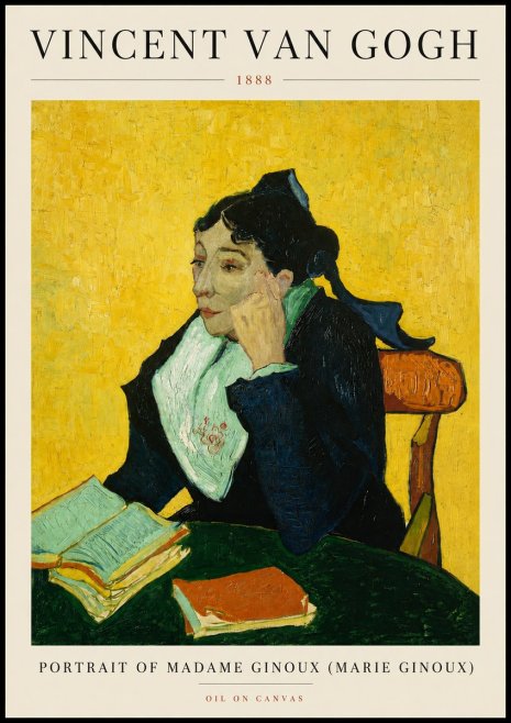 Van Gogh Portrait of Madame Ginoux (Marie Ginoux) No3 - Affiche
