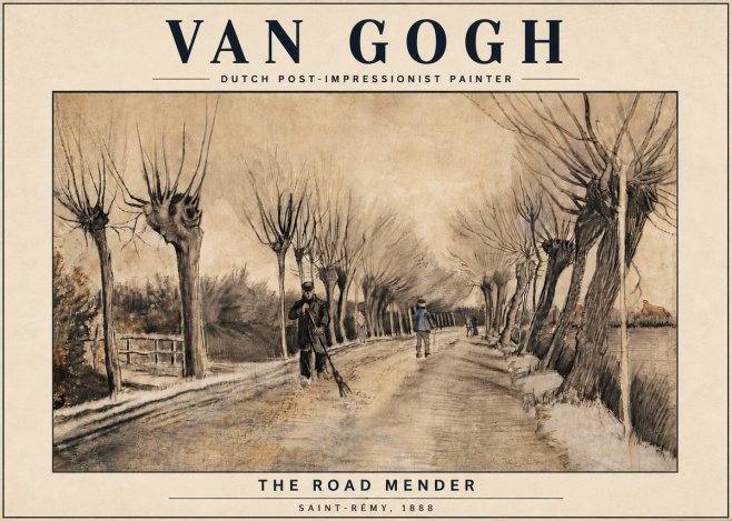Van Gogh The Road Mender I No6 - Affiche