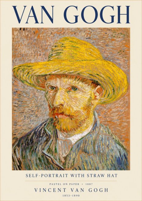 Van Gogh Self-portrait with Straw Hat I No3 - Affiche