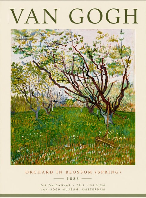 Van Gogh Orchard in Blossom (Spring) No6 - Affiche