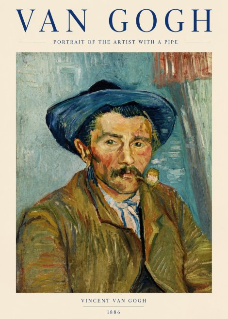 Van Gogh Portrait of the Artist with a Pipe No3 - Affiche