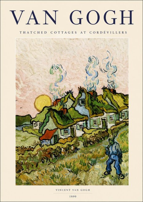 Van Gogh Cottages with Thatched Roofs No3 - Affiche