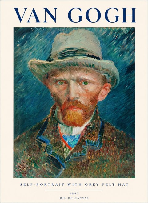 Van Gogh Self-portrait with Grey Felt Hat I No1 - Affiche