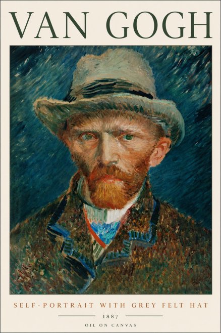 Van Gogh Self-portrait with Grey Felt Hat I No2 - Affiche